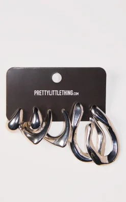 PrettyLittleThing Earrings*Abstract Molten Multipack Earrings