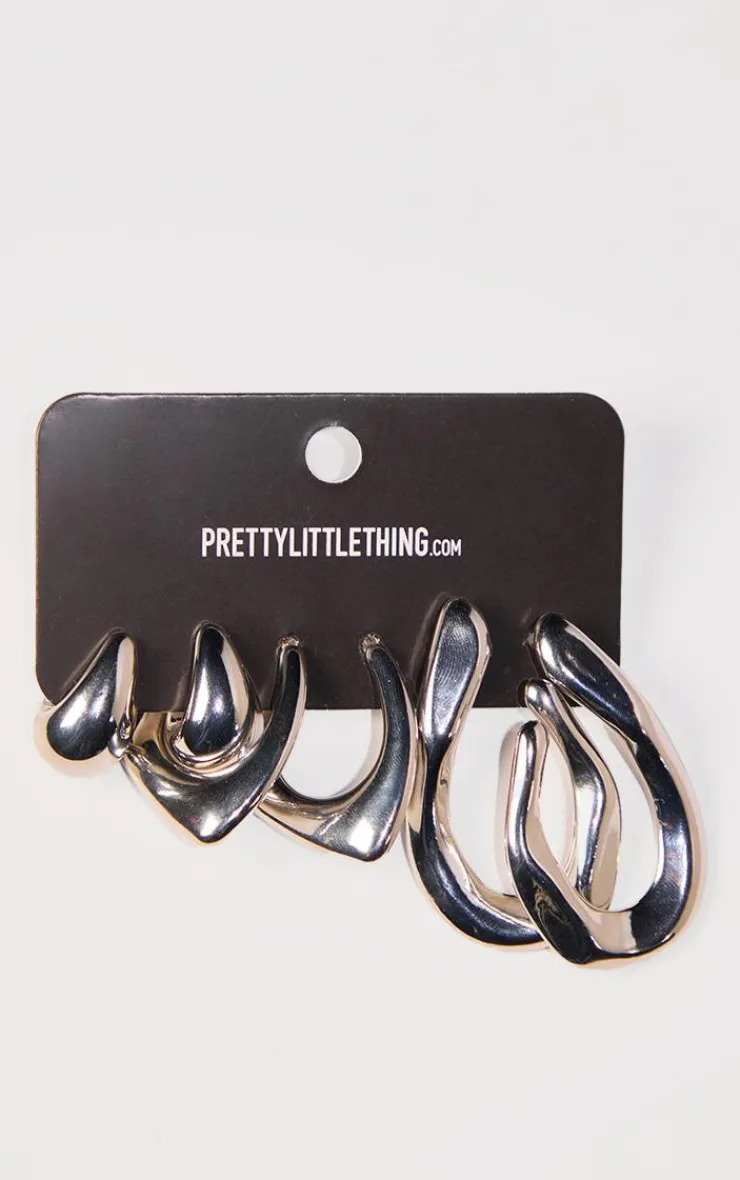 PrettyLittleThing Earrings*Abstract Molten Multipack Earrings
