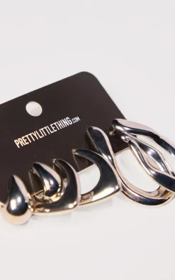 PrettyLittleThing Earrings*Abstract Molten Multipack Earrings