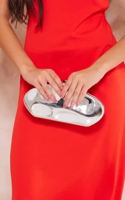 PrettyLittleThing Party Bags*Abstract Oval Hard Clutch Bag