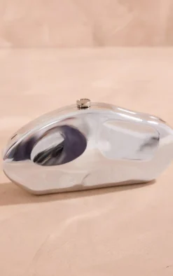PrettyLittleThing Party Bags*Abstract Oval Hard Clutch Bag