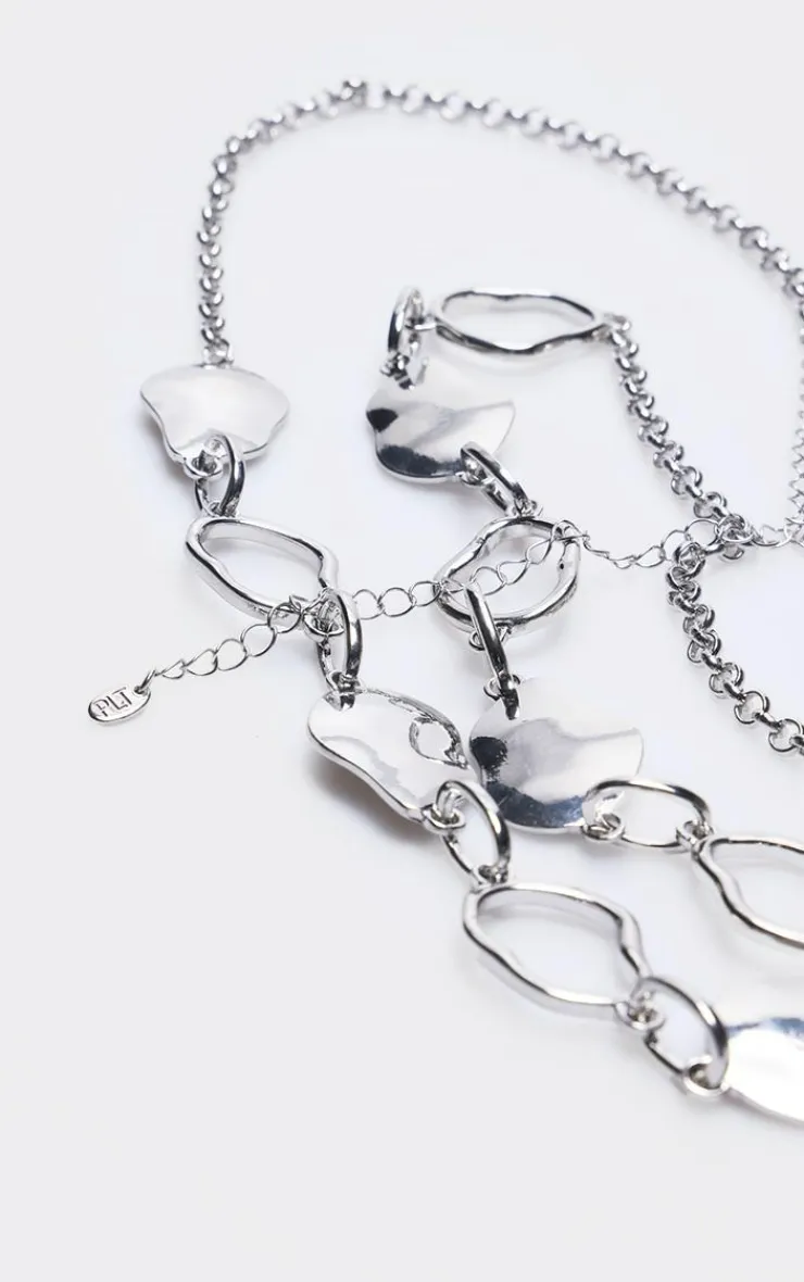 PrettyLittleThing Body Jewelry*Abstract Petal Link Belly Chain