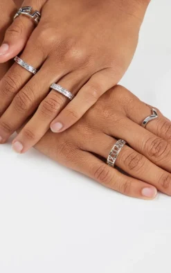 PrettyLittleThing Rings*Assorted Cut Out 5 Pack Ring Set