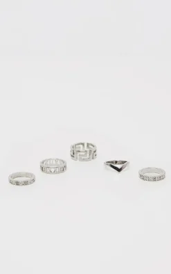 PrettyLittleThing Rings*Assorted Cut Out 5 Pack Ring Set