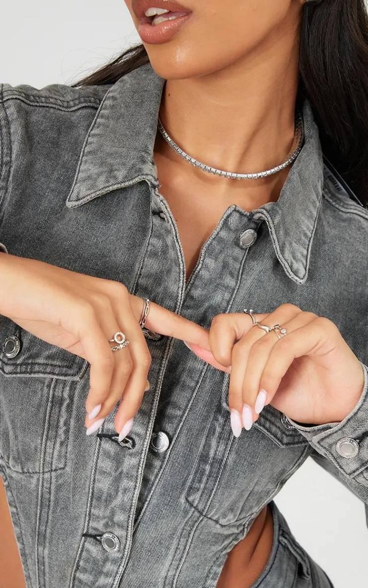 PrettyLittleThing Rings*Assorted Shape Twist Ring Set