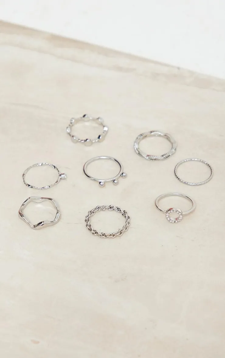 PrettyLittleThing Rings*Assorted Shape Twist Ring Set