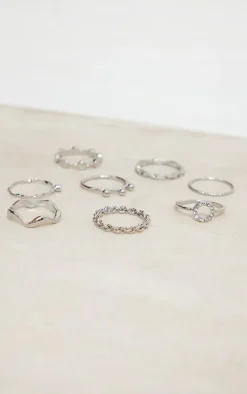 PrettyLittleThing Rings*Assorted Shape Twist Ring Set