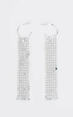 PrettyLittleThing Hoop Earrings*Chain Drop Hoop Earrings