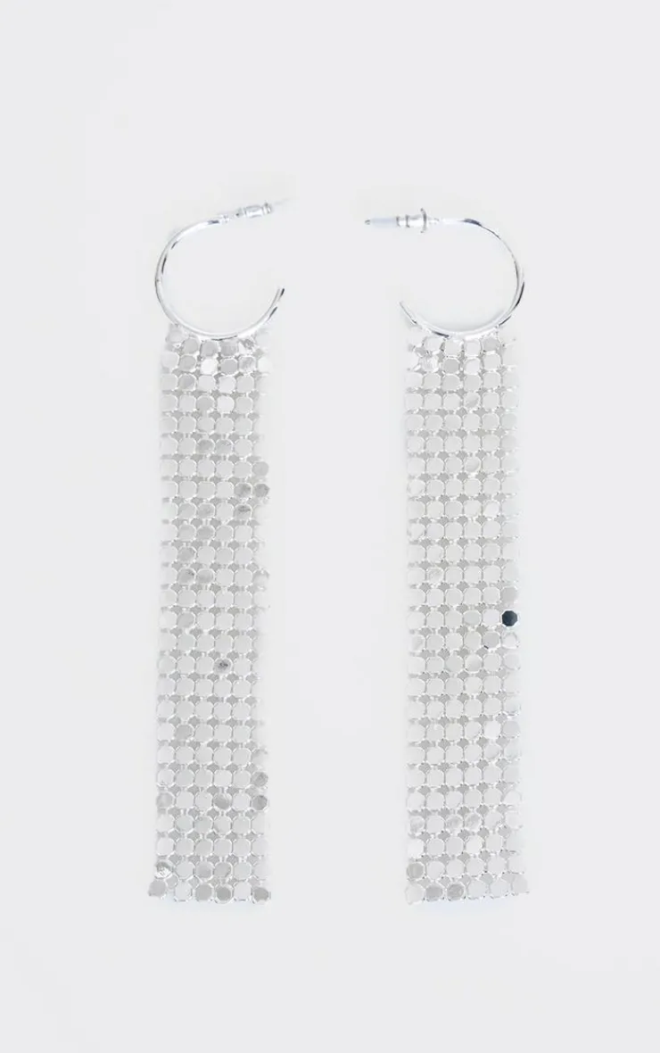 PrettyLittleThing Hoop Earrings*Chain Drop Hoop Earrings