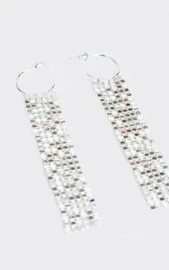 PrettyLittleThing Hoop Earrings*Chain Drop Hoop Earrings