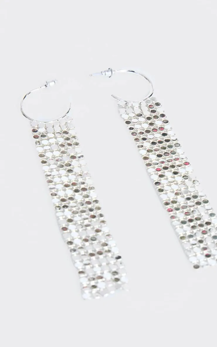 PrettyLittleThing Hoop Earrings*Chain Drop Hoop Earrings