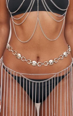 PrettyLittleThing Body Jewelry*Circle Chunky Link Belly Chain