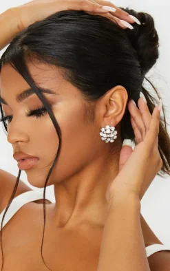 PrettyLittleThing Statement Earrings*Crystal Large Stud Earrings