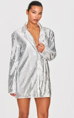 Diamante Blazer Dress-PrettyLittleThing Discount