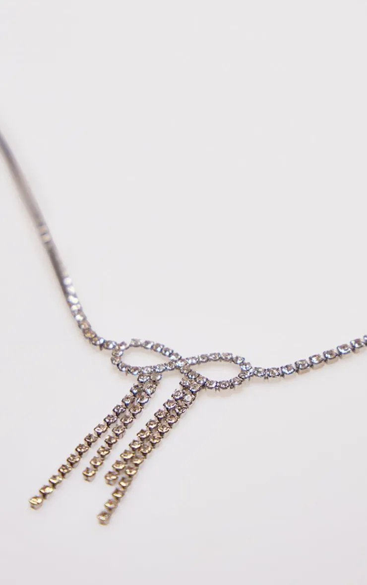PrettyLittleThing Body Jewelry*Diamante Bow Belly Chain