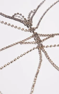 PrettyLittleThing Body Jewelry*Diamante Butterfly Chain Bralette