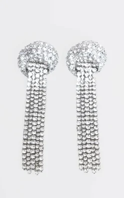 PrettyLittleThing Statement Earrings*Diamante Chunky Shell Tassel Statement Earrings