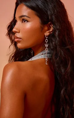 PrettyLittleThing Statement Earrings*Diamante 'Cowgirl' Statement Drop Earrings