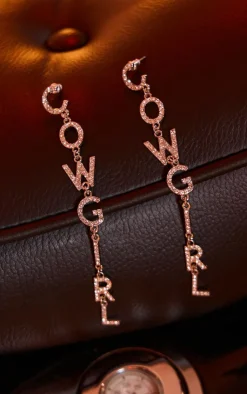 PrettyLittleThing Statement Earrings*Diamante 'Cowgirl' Statement Drop Earrings