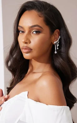 PrettyLittleThing Statement Earrings*Diamante Drop Ear Climber