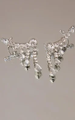 PrettyLittleThing Statement Earrings*Diamante Drop Ear Climber