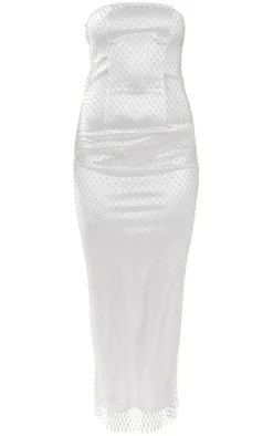 Diamante Fishnet Bandeau Maxi Dress-PrettyLittleThing Hot