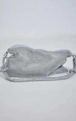 PrettyLittleThing Shoulder Bags*Diamante Knot Handle Slouchy Shoulder Bag