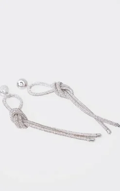 PrettyLittleThing Statement Earrings*Diamante Knot Statement Earrings