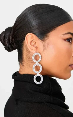 PrettyLittleThing Statement Earrings*Diamante Link Chain Statement Earrings