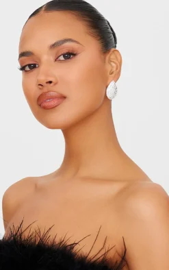 PrettyLittleThing Statement Earrings*Diamante Tear Drop Stud Earrings