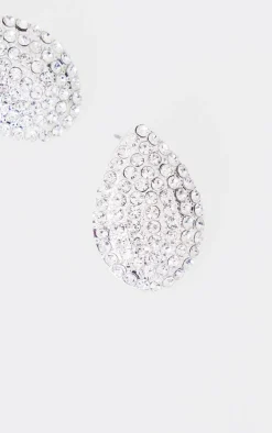 PrettyLittleThing Statement Earrings*Diamante Tear Drop Stud Earrings
