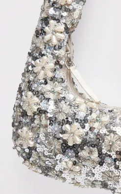 PrettyLittleThing Shoulder Bags*Flower Sequin Handbag