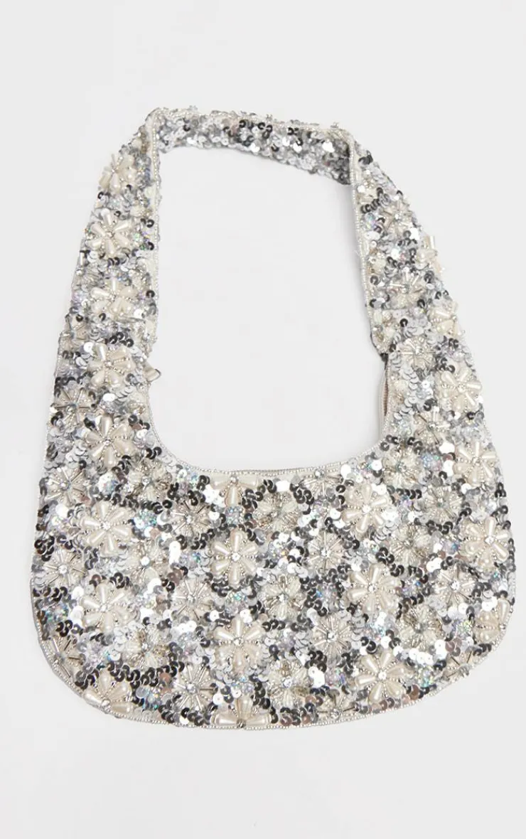 PrettyLittleThing Shoulder Bags*Flower Sequin Handbag