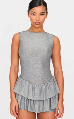 Glitter Rara Skort Romper-PrettyLittleThing New