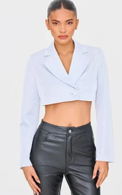 Glitter Single Breasted Cropped Blazer-PrettyLittleThing New