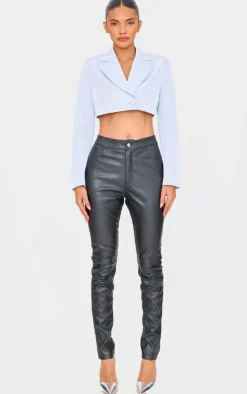 Glitter Single Breasted Cropped Blazer-PrettyLittleThing New