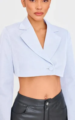 Glitter Single Breasted Cropped Blazer-PrettyLittleThing New