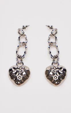 PrettyLittleThing Statement Earrings*Heart Chain Link Statement Earrings