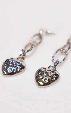 PrettyLittleThing Statement Earrings*Heart Chain Link Statement Earrings