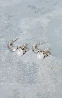 PrettyLittleThing Hoop Earrings*Hoop Pearl Earrings