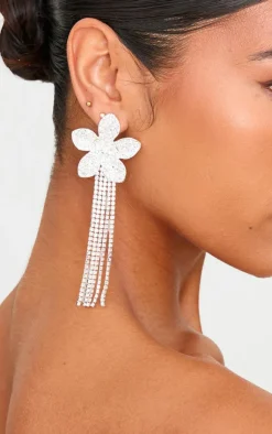 PrettyLittleThing Statement Earrings*Jewel Flower Statement Tassel Earrings