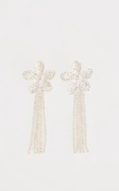 PrettyLittleThing Statement Earrings*Jewel Flower Statement Tassel Earrings