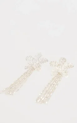 PrettyLittleThing Statement Earrings*Jewel Flower Statement Tassel Earrings
