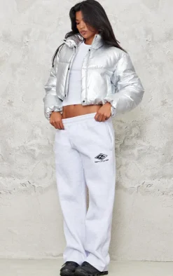 PrettyLittleThing Puffer Jackets*Metallic Cropped Puffer Jacket