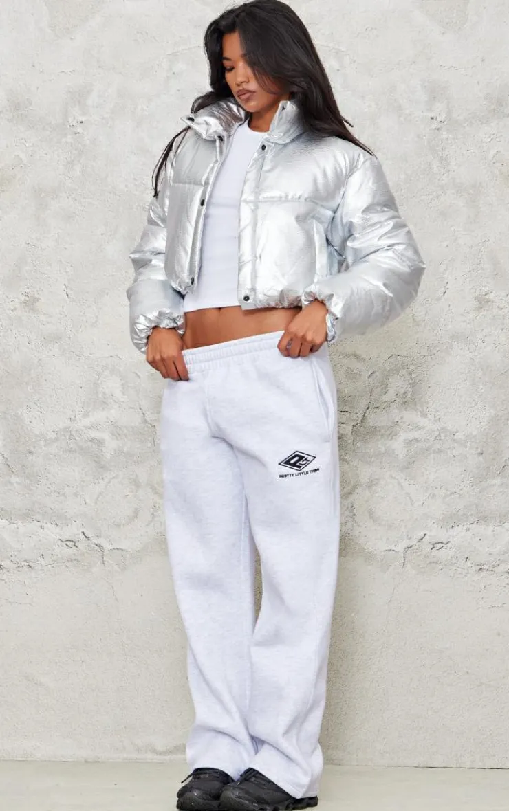 PrettyLittleThing Puffer Jackets*Metallic Cropped Puffer Jacket