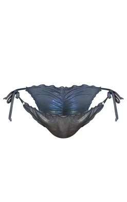 Silver Metallic Frill Bikini Bottoms