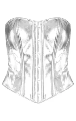 Metallic Hook And Eye Corset-PrettyLittleThing New
