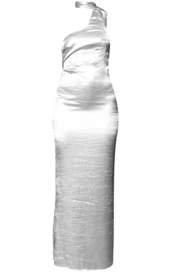 Metallic Neck Wrap Maxi Dress-PrettyLittleThing Discount