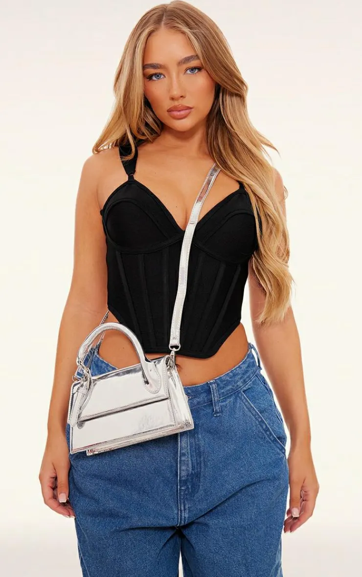 PrettyLittleThing Crossbody Bags*Metallic PU Rectangle Crossbody Bag