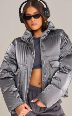 PrettyLittleThing Puffer Jackets*Metallic Puffer Jacket